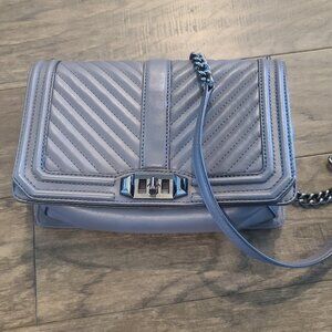 Rebecca Minkoff Love Quilted Chevron Grey Crossbody Bag